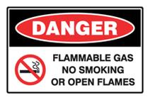 Danger Flammable Gas No Smoking Or Open Flames